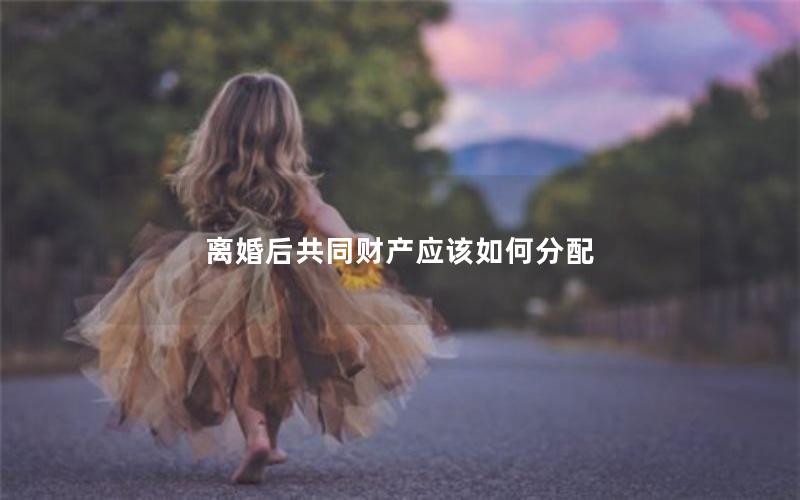 离婚后共同财产应该如何分配