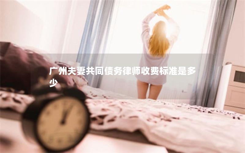 广州夫妻共同债务律师收费标准是多少