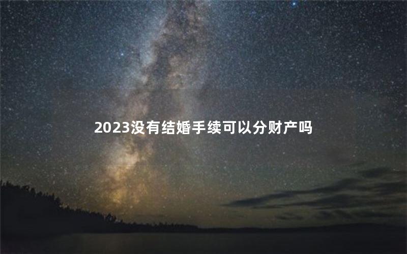 2023没有结婚手续可以分财产吗