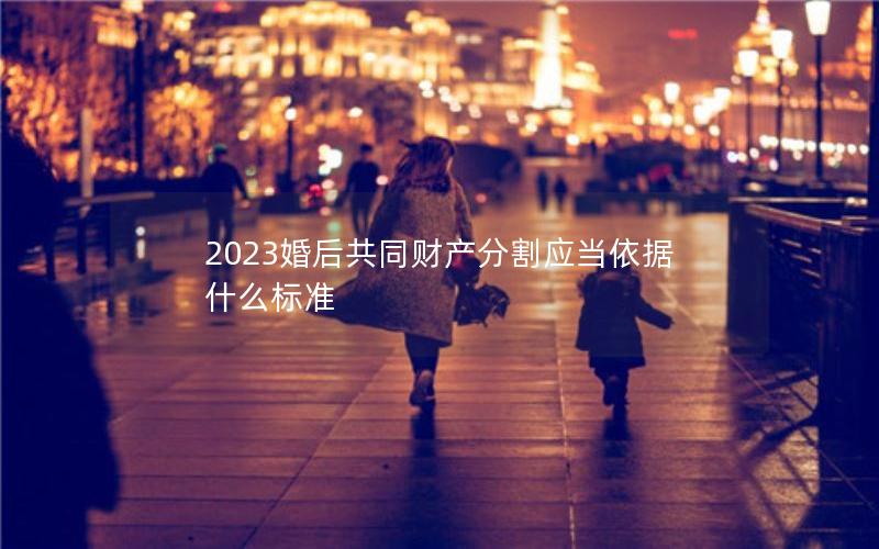 2023婚后共同财产分割应当依据什么标准