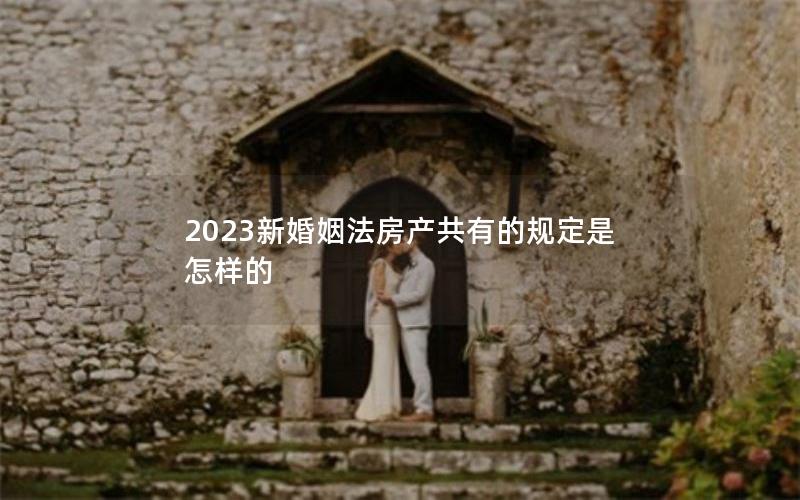 2023新婚姻法房产共有的规定是怎样的