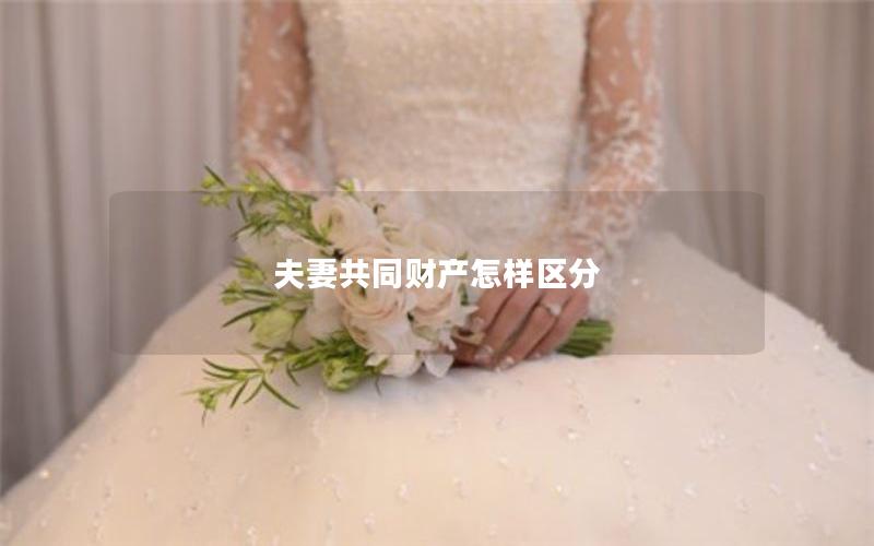 夫妻共同财产怎样区分